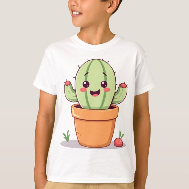 Camiseta Cacto cacto em pote (Frente)