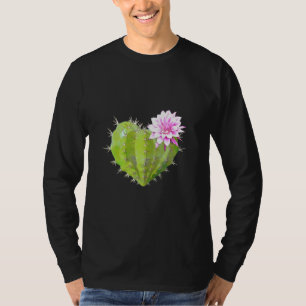 Camiseta Cacto cardíaco em forma cardíaca