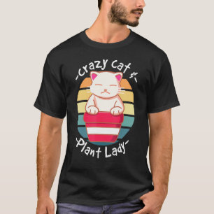 Camiseta Cacto de Gato Suculento Jardineira Louca por Gatos