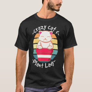 Camiseta Cacto de Gato Suculento Mulher Gato Louca Jardinag