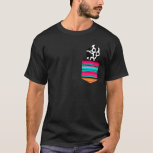 Camiseta Cacto de Vaca em Estampa de Serape Turquesa