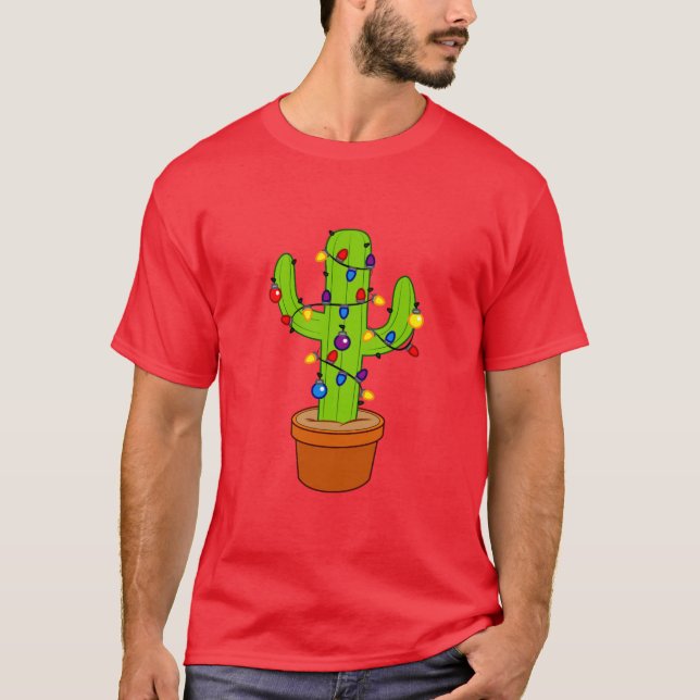 Camiseta Cacto decorado para os feriados (Frente)