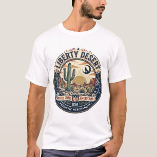 Camiseta Cacto do Deserto Patriótico da Liberdade U