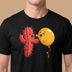 Camiseta Cacto e Balão Má Combinação Engraçado