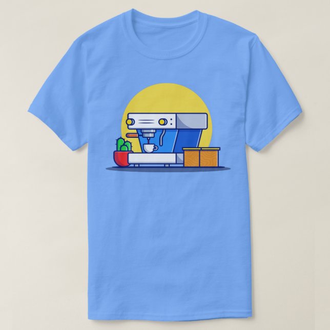 Camiseta Cacto E Caixa De Xadrez Para Máquinas De Café (Frente do Design)