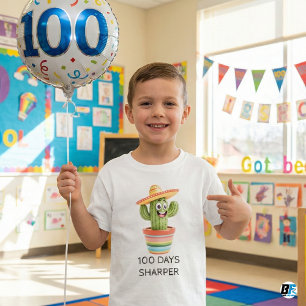Camiseta Cacto Engraçado do Chapéu de 100 Dias Mais Afiado 