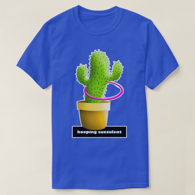 Camiseta Cacto engraçado praticando com o hulahoop (Frente do Design)