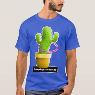 Camiseta Cacto engraçado praticando com o hulahoop