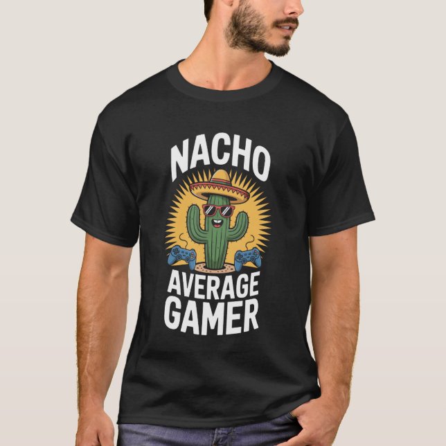 Camiseta Cacto Mexicano com Controle Nacho Gamer (Frente)