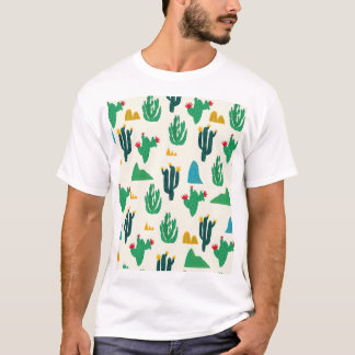 Camiseta Cacto Natural: Arte Folk Sem Olhos.