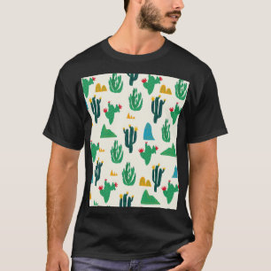 Camiseta Cacto Natural: Arte Folk Sem Olhos.