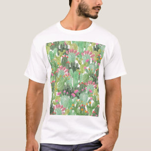 Camiseta Cacto Pintado à Mão: Verde Deserto