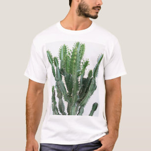Camiseta Cacto Verde: Fundo Branco Minimalista