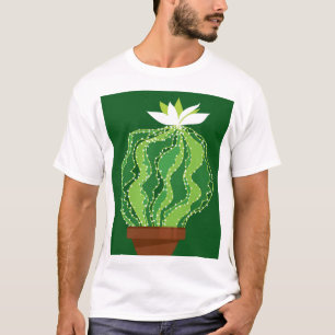 Camiseta Cacto verde: motif abstrato natural.
