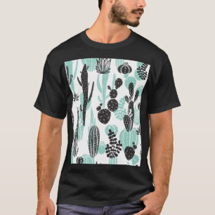 Camiseta Cactos Desenhados À Mão: Sem Costura