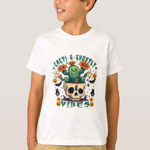 Camiseta Cactos e Víblias Fantasmas: Design de Abóbora Louc