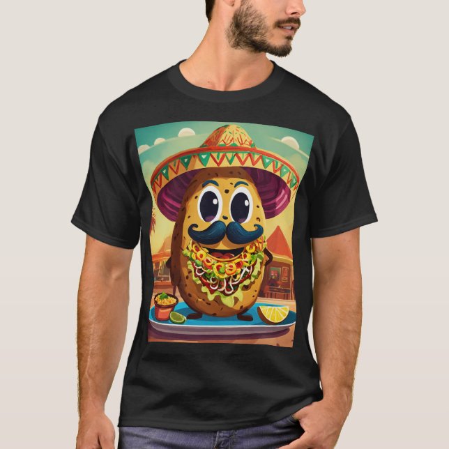 Camiseta Cactus alegre com Design da Flor Crown Sticker (Frente)