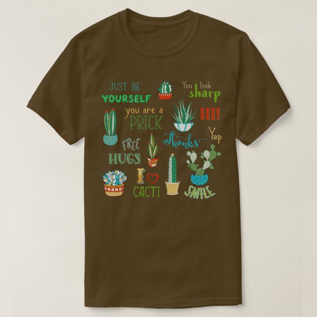 Camiseta Cactus Amadurece Plantas Amantes Farmação (Frente do Design)