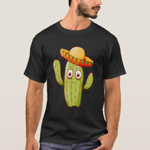 Camiseta Cactus Bonito Com Chapéu Mexicano
