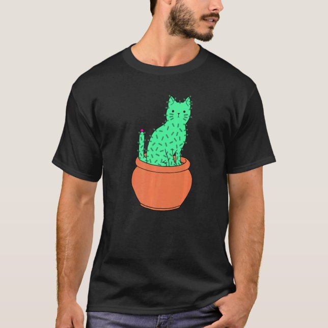Camiseta Cactus  Cacto Gatinho Gato (Frente)