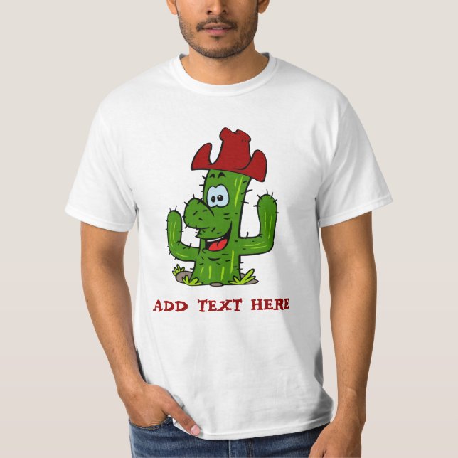 Camiseta Cactus Cowboy, adicionar texto de edição, (Frente)