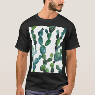 Camiseta Cactus Craze: Tendência da Aquarela Tropical