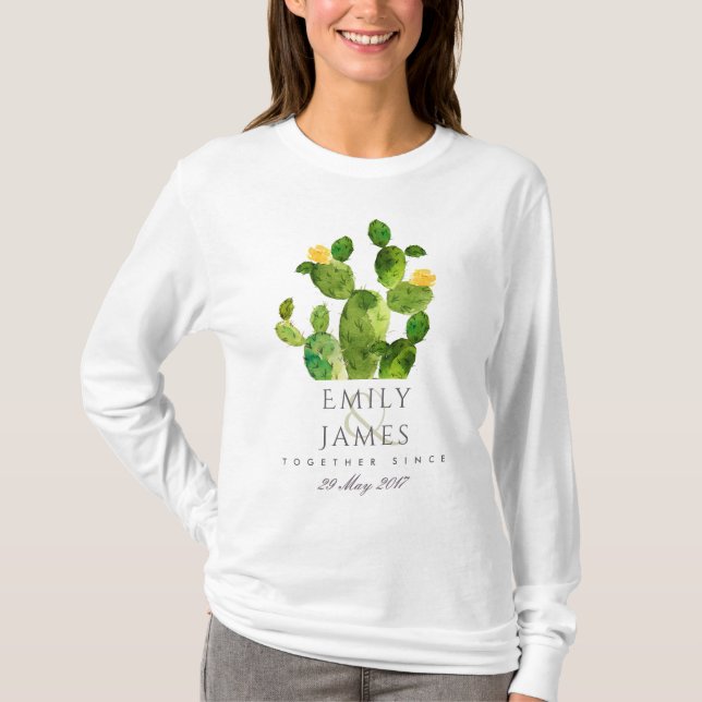 CAMISETA CACTUS DE DESERTO DE ÁGUA VERDE SALVE O PRESENTE D (Frente)