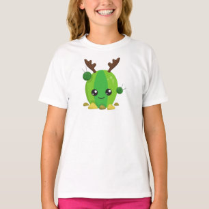 Camiseta Cactus de Natal, Cactus Bonitos, Antlers, Feriado