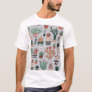 Camiseta Cactus De Sangue Bonitos: Padrão Desenhado À Mão