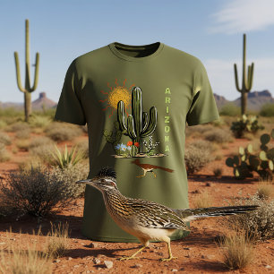 Camiseta Cactus do Deserto Arizona Roadrunner
