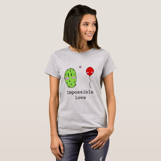 Camiseta Cactus e Balões de Amor Impossíveis e Bonitos (Frente Completa)