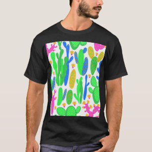 Camiseta Cactus Floral White Background Vintage