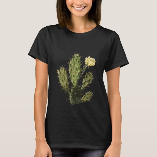 Camiseta Cactus Flower Vintage Desenhando T-Shirt (Frente)