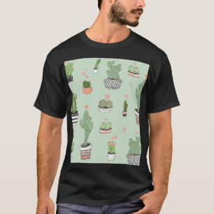 Camiseta Cactus Love: Um Bom Padrão De Cartoon.