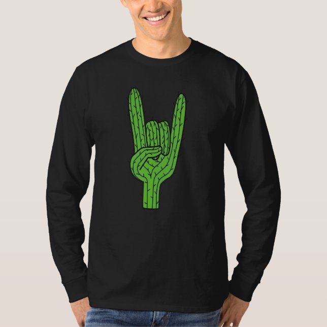 Camiseta Cactus Rock And Roll Desert Plant Cactos Succu (Frente)