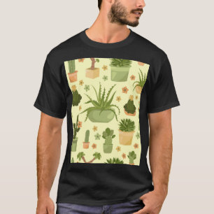 Camiseta Cactus, suculentos: padrão de plantas domésticas v