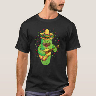 Camiseta Cactus tocando guitarra mexicana sombrero Viva Méx