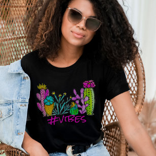 Camiseta Cactus Vibes Watercolor Succulent Garden Whimsical