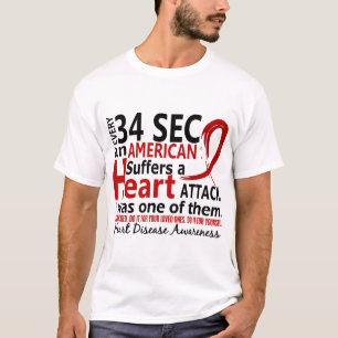 Camiseta Cada 34 segundo me doença cardíaca/ataque
