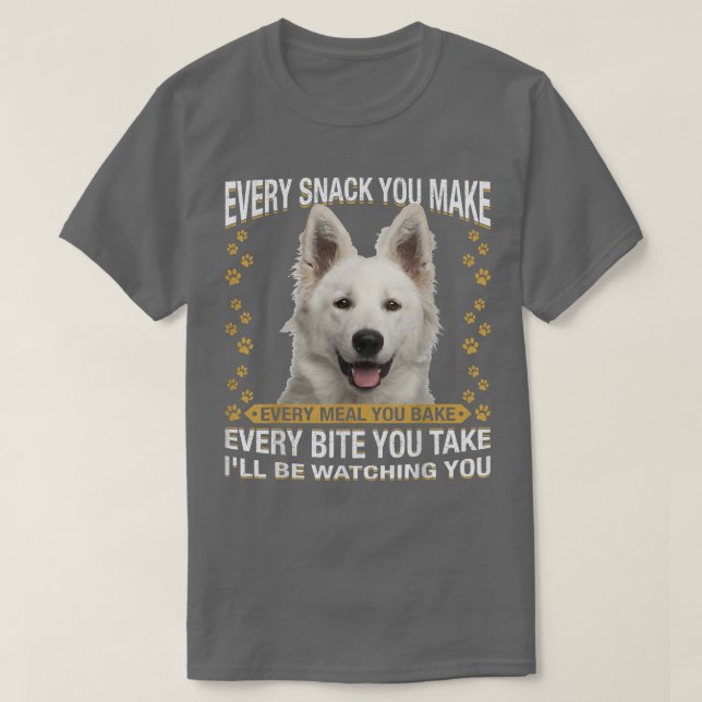 Camiseta Cada Cachorro Que Você Faz Engraçado Berger Blanc  (Frente do Design)