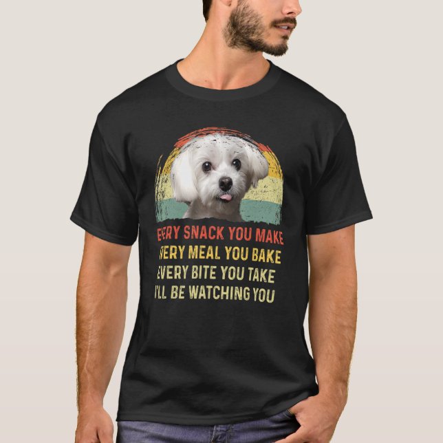 Camiseta Cada Cachorro Você Faz Maltês Cachorro Mãe Pai (Frente)