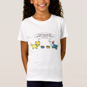 Camiseta "Cada cão e gato" caçoa o T