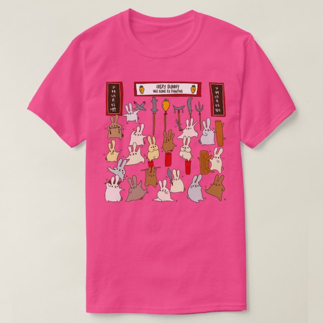 Camiseta Cada coelhinho estava lutando (Frente do Design)