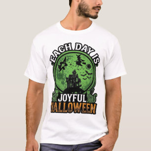 Camiseta Cada Dia Casa Assombrada Alegre de Halloween Bruxa