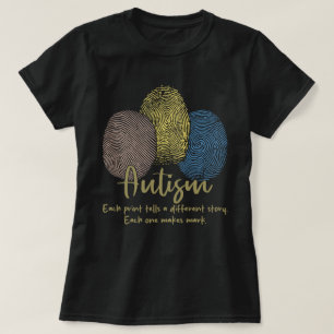 Camiseta Cada Impressão Diz Um Orgulho De Autismo De Histór