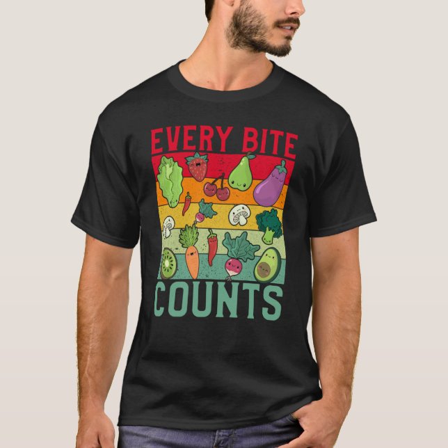 Camiseta Cada Mordida conta Vegan Frase Vegana (Frente)