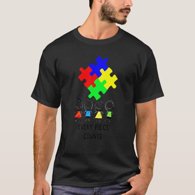 Camiseta Cada Peça Conta com Consciência Autista (Frente)