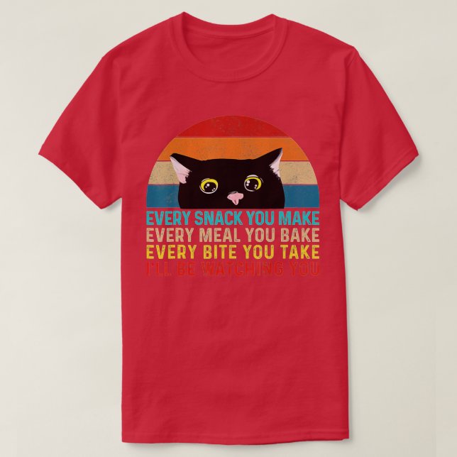 Camiseta Cada Pica Que Você Faz Eu Estarei Assistindo Gato  (Frente do Design)