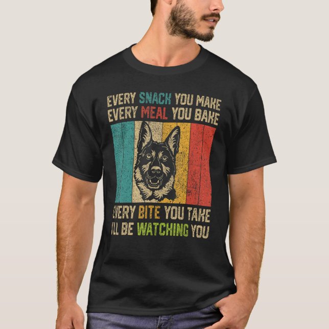 Camiseta Cada Snack Você Faz German shepherd (Frente)