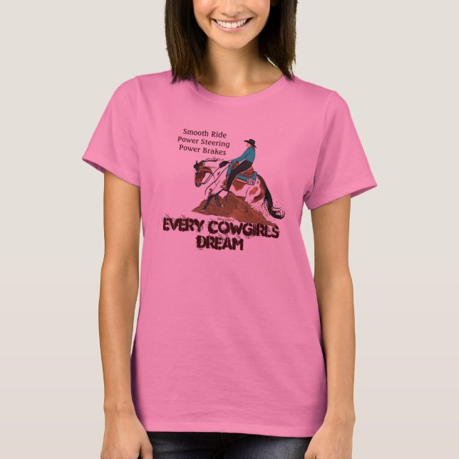 Camiseta Cada T longo da Capa do sonho das vaqueiras (Frente)